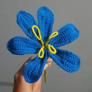 crochet blue lilies