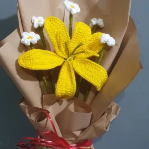 Handmade crochet lily bouquets