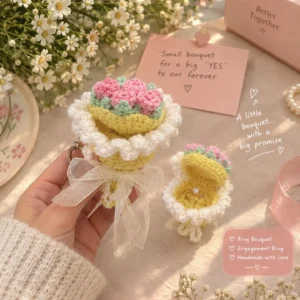 Crochet Engagement Ring Bouquet