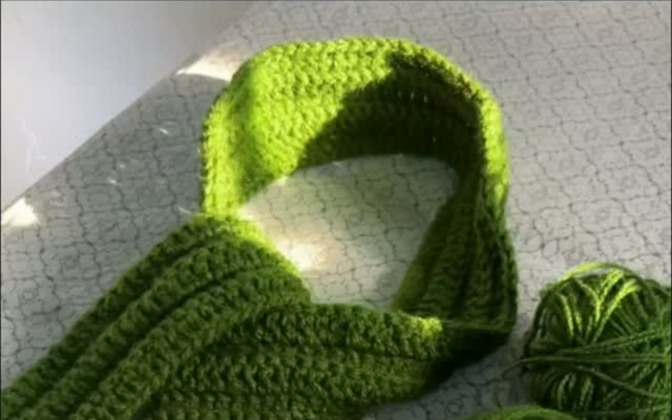 Green Crochet Scarf