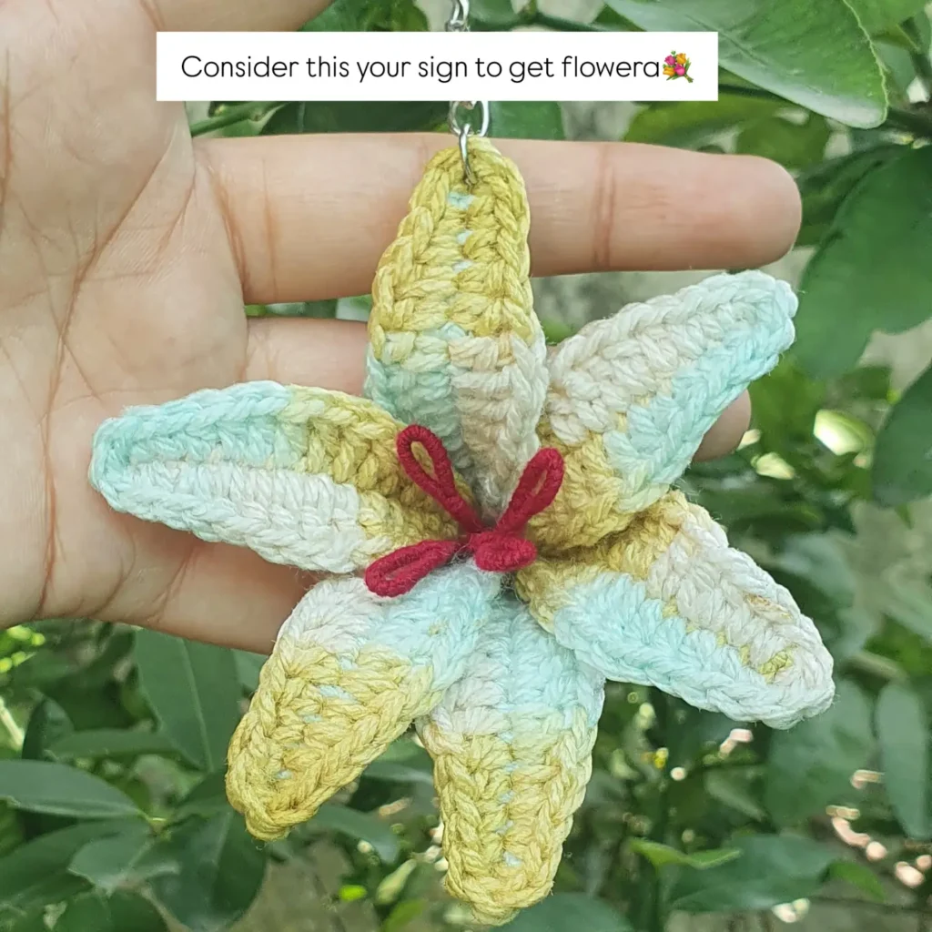 Crochet Lily Flower Keychain