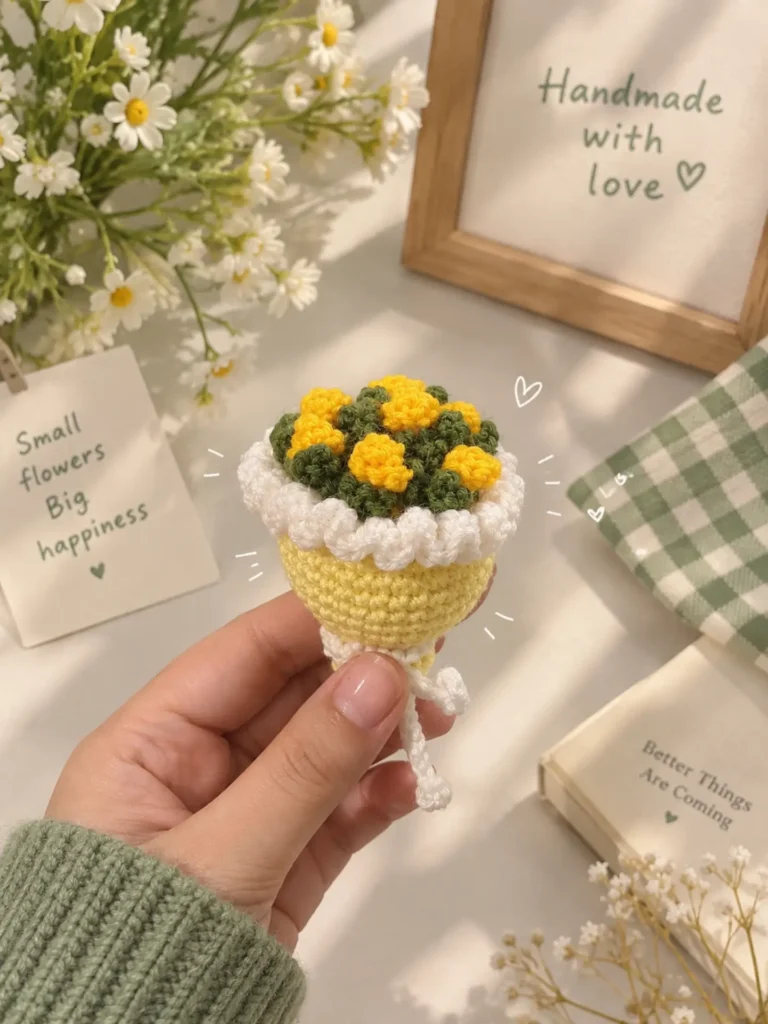 Crochet Mini Bouquet Keychain